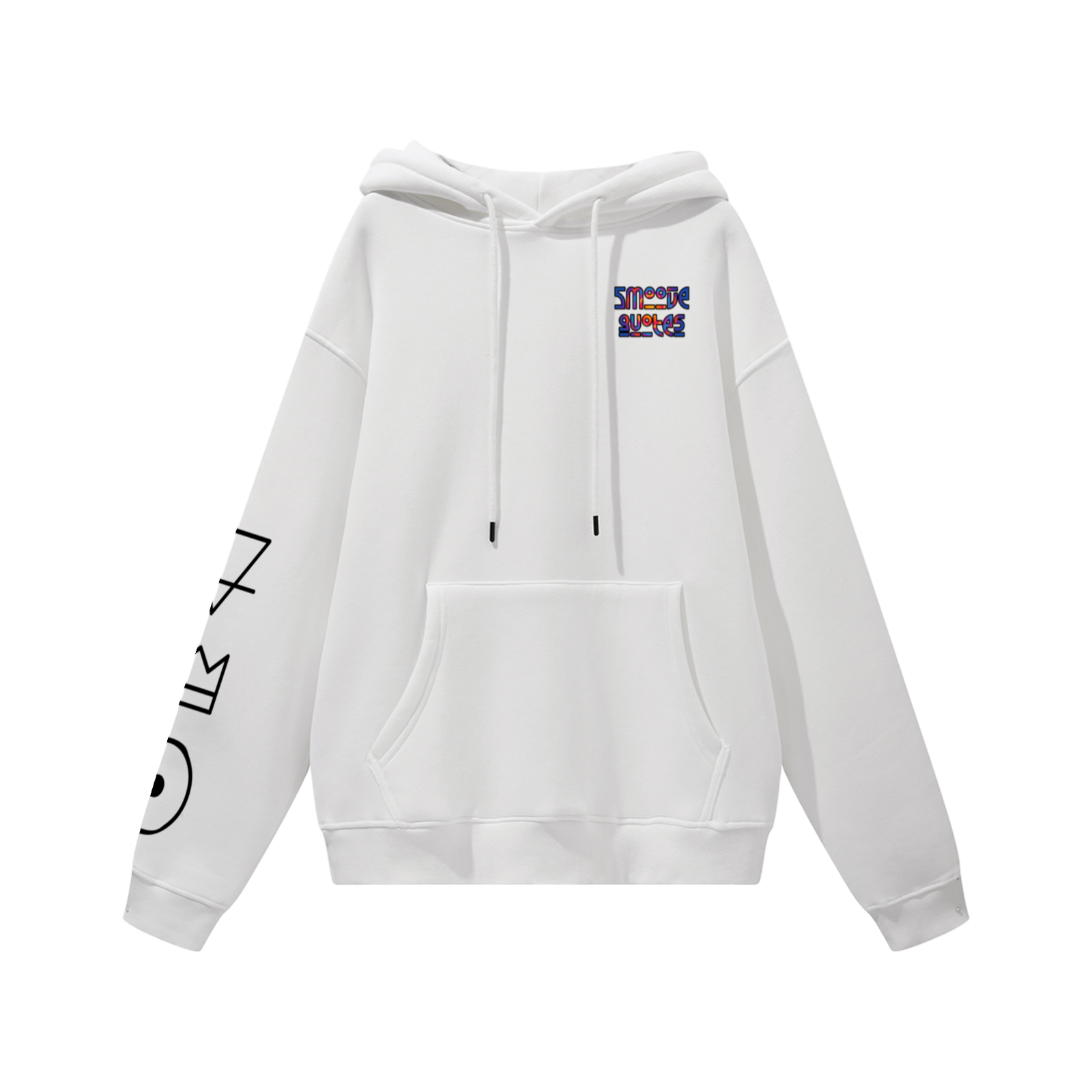 345GSM Men’s Lightweight Fleece Hoodie white